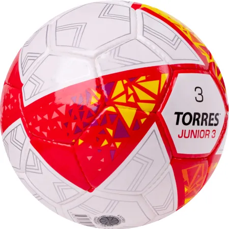 Мяч футб. TORRES Junior-3, F323803, р.3,глянц.ПУ, 4 сл, 32 п,руч.сш,бел-крас-жел за 2&nbsp;070.60 ₽ купить в Петрозаводске