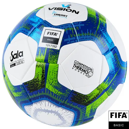 Мяч футзал. VISION Target, FS324094, FIFA Basic, р.4, 32 п. PU, 3 подкл.сл, термосшивка, бело-синий за 3&nbsp;519 ₽ купить в Петрозаводске