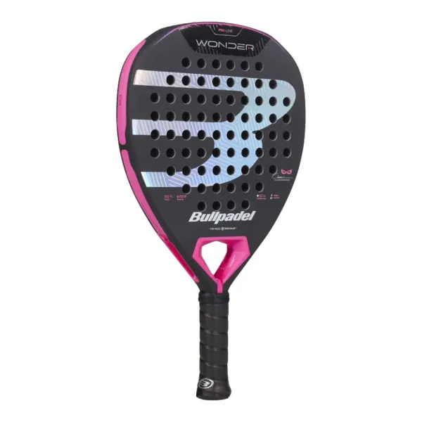 Ракетка для падела BULLPADEL Wonder 27, 497250, для продв.игроков, стекловолокно, карбон, черно-роз за 42&nbsp;969.20 ₽ в Петрозаводске