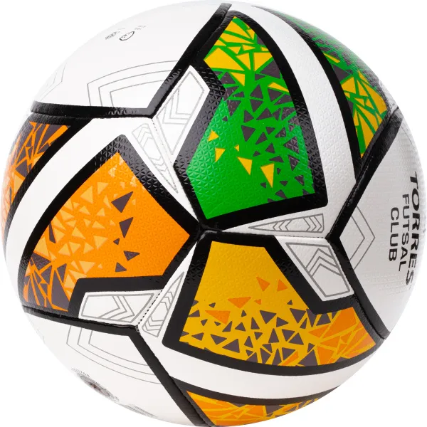 Мяч футзал. TORRES Futsal Club, FS323764, р.4, 10 пан. ПУ, 4 под. сл, гибрид. сш. бело-зел-оранж за 2&nbsp;264.40 ₽ в Петрозаводске
