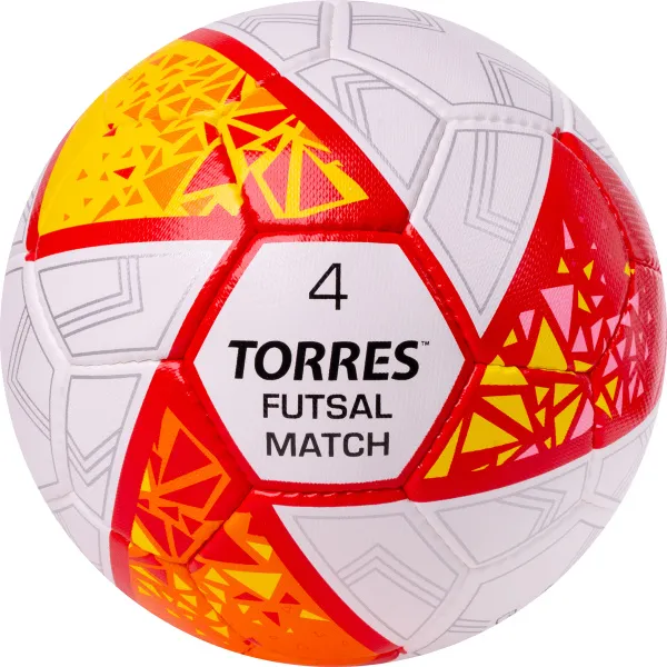 Мяч футзал. TORRES Futsal Match, FS323774, р.4, 32 панели. ПУ,4 подкл.слоя,ручн.сш,бело-крас-жёлт за 2&nbsp;454.80 ₽ в Петрозаводске