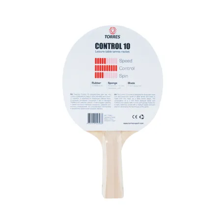 Ракетка для н/т TORRES Control 10, TT0001, для начинающих, накладка 1,5 мм, конич. ручка за 426.70 ₽ купить в Петрозаводске